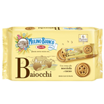 Biscuits Baiocchi Mulino Bianco - Hazelnut and Cocoa Creme Sandwich - 6 Portions with 6 Biscuits each - 336 g